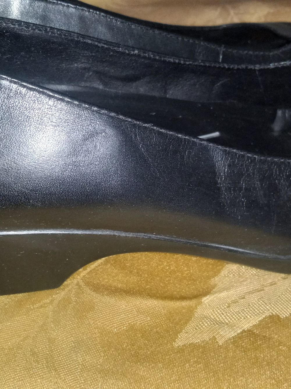 Black Leather Wedge Pumps